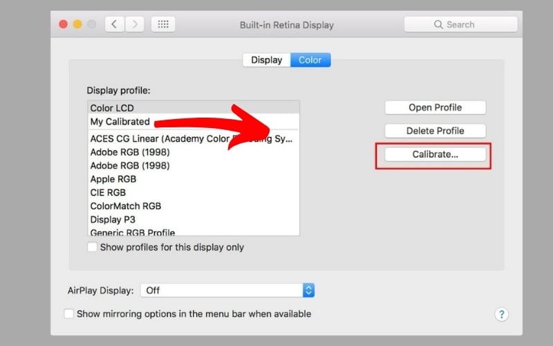 Chỉnh màu màn hình trên hệ điều hành macOS
