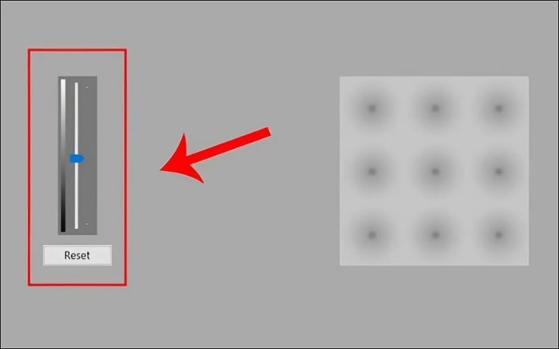 Tại phần chỉnh Gamma, bạn hãy kéo thanh trượt để hiệu chỉnh