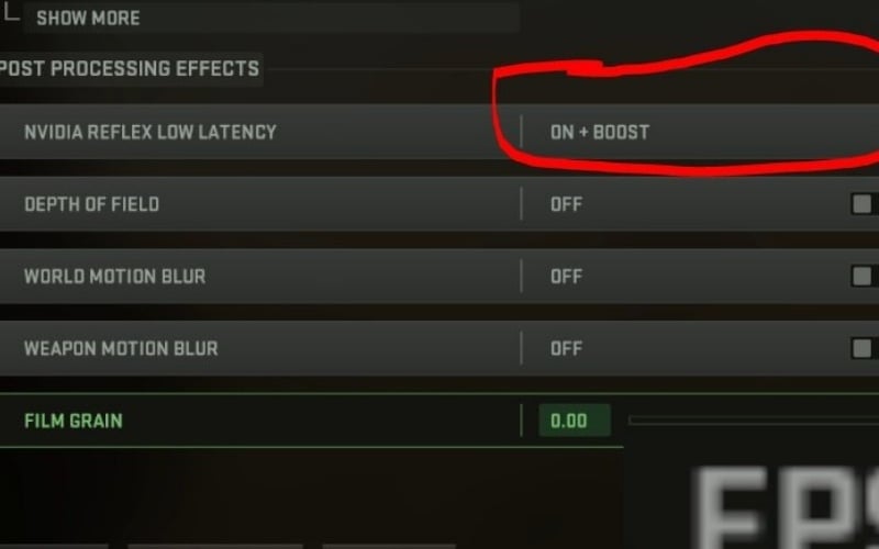 Bật NVIDIA Reflex Low Latency