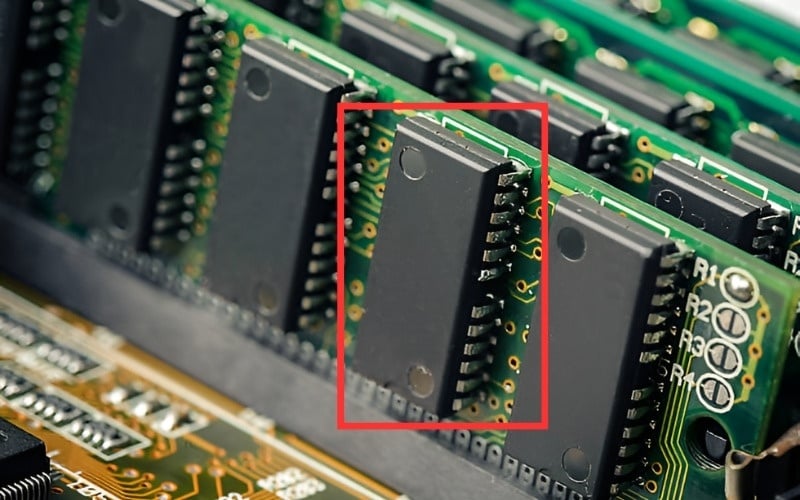 Chip nhớ DRAM là linh kiện&nbsp;trực tiếp thực hiện nhiệm vụ lưu trữ dữ liệu