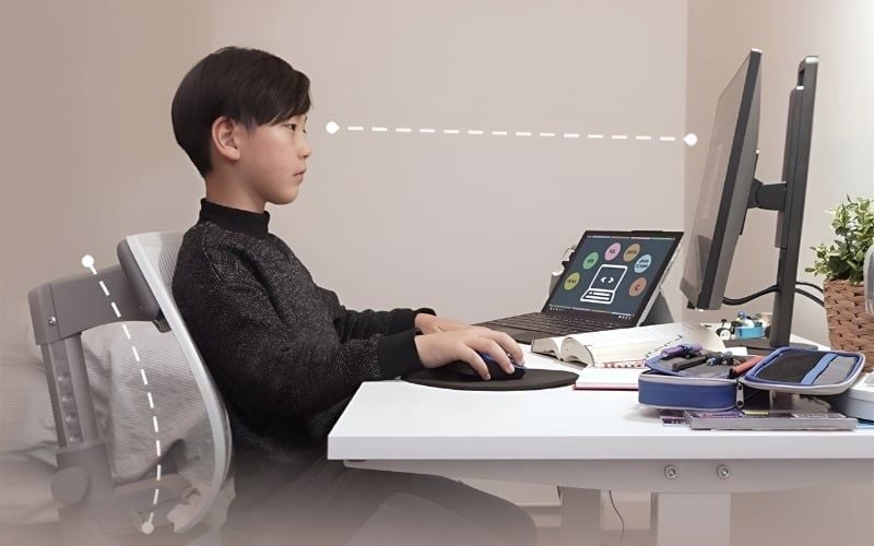 Điều chỉnh độ cao, khoảng cách và góc nghiêng để&nbsp;ngồi đúng tư thế