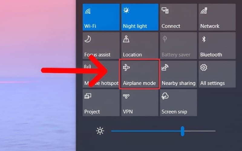 Kiểm tra xem chế độ máy bay có đang tắt không