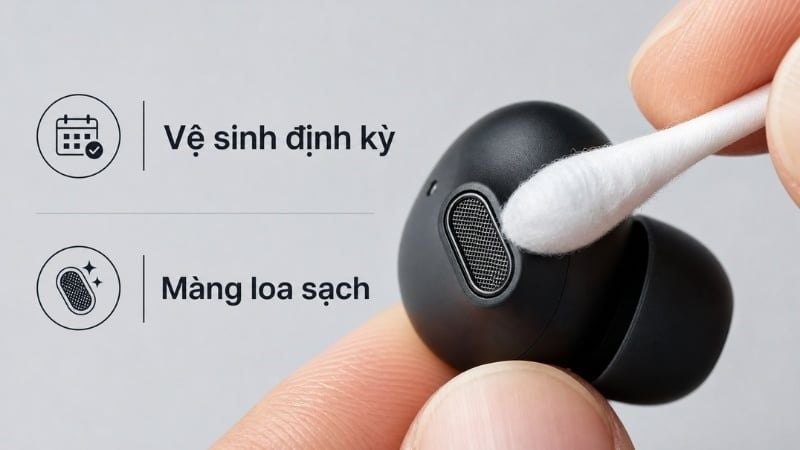Làm sạch màng loa định kỳ giúp loại bỏ bụi bẩn