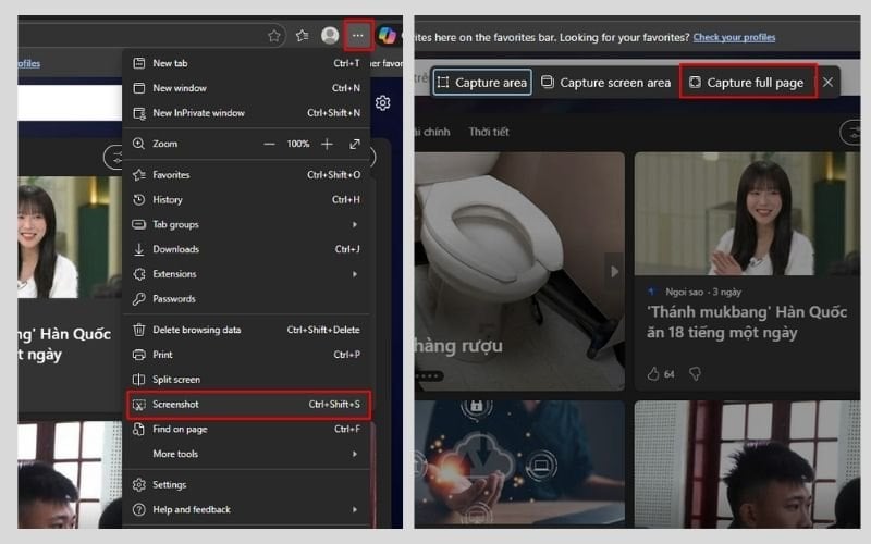 Chụp màn hình cuộn trên Microsoft Edge