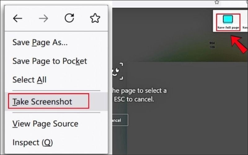 Ở góc trên bên phải, chọn Save full page