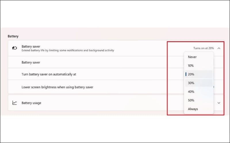 Thiết lập mức pin dừng sạc trong&nbsp;phần mềm MyASUS
