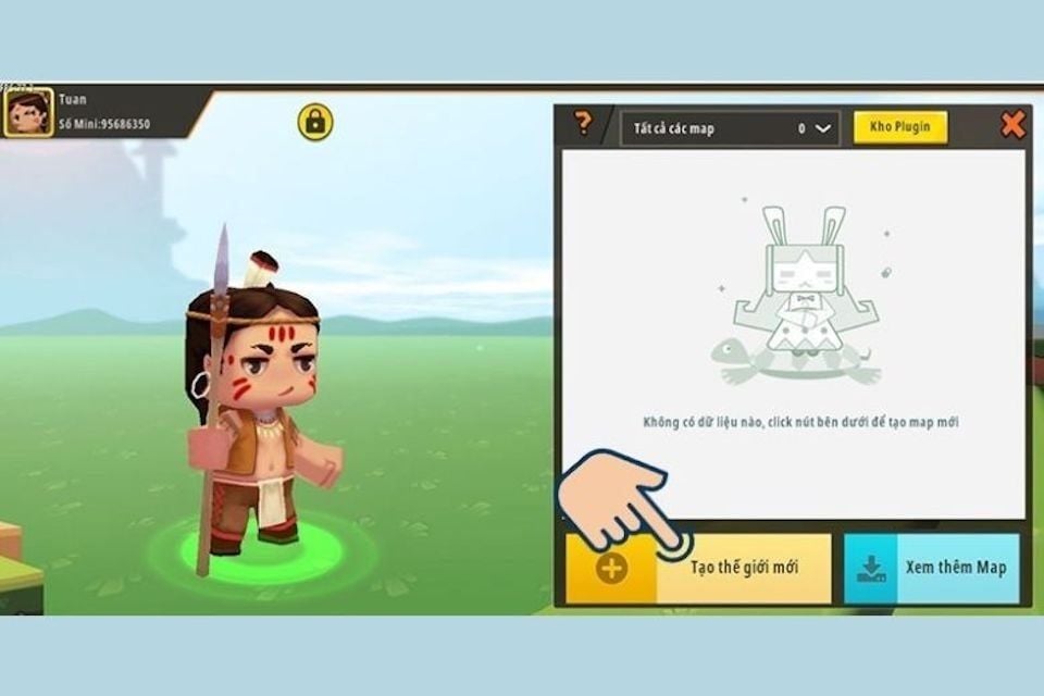 nhập code địa hình mini world