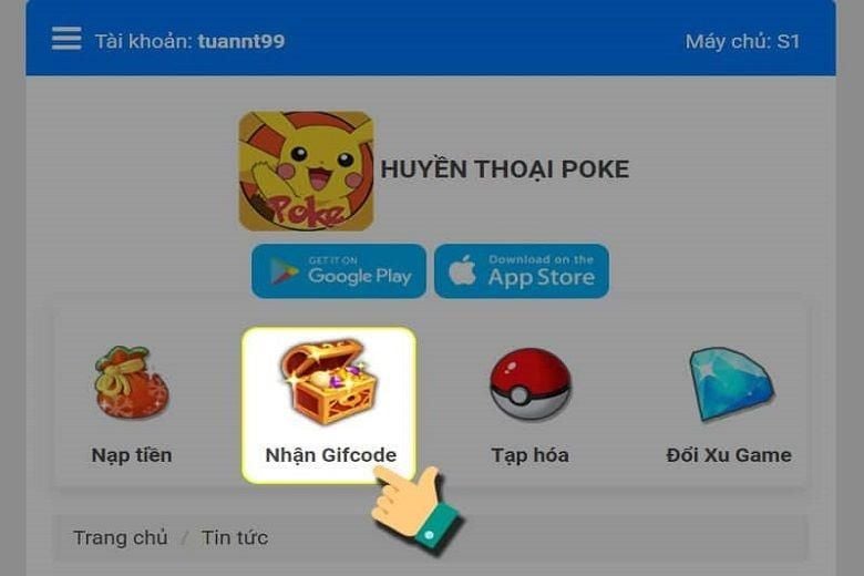 Chi tiết từng bước nhập&nbsp;code Poke Đại Chiến