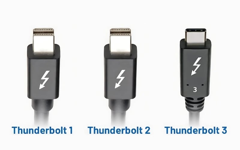 Thunderbolt 1, Thunderbolt 2 và Thunderbolt 3