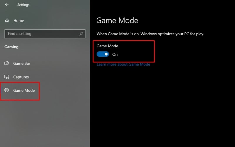 Bật và tối ưu Game Mode