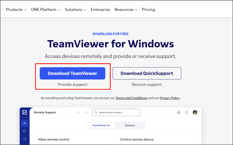 Cài TeamViewer trên laptop và điện thoại