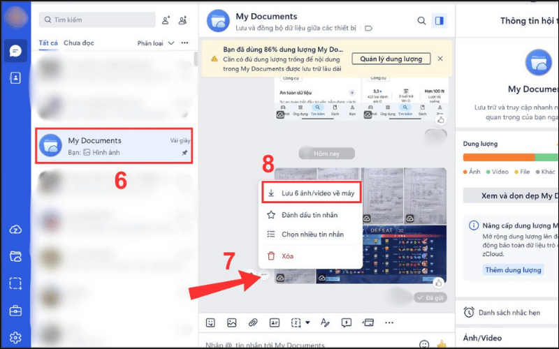 Mở ứng dụng trên laptop và tải ảnh xuống
