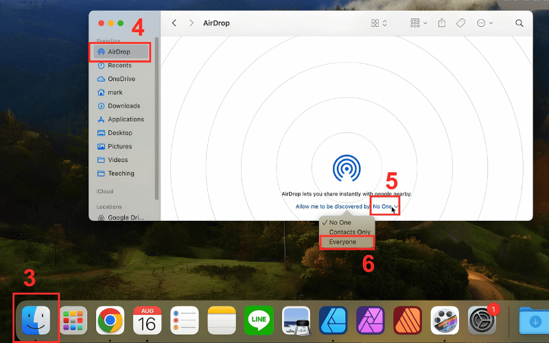Bật AirDrop trên MacBook