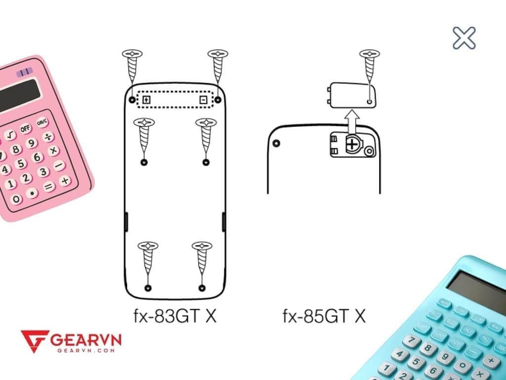 Tháo pin dòng máy tính Casio - GEARVN