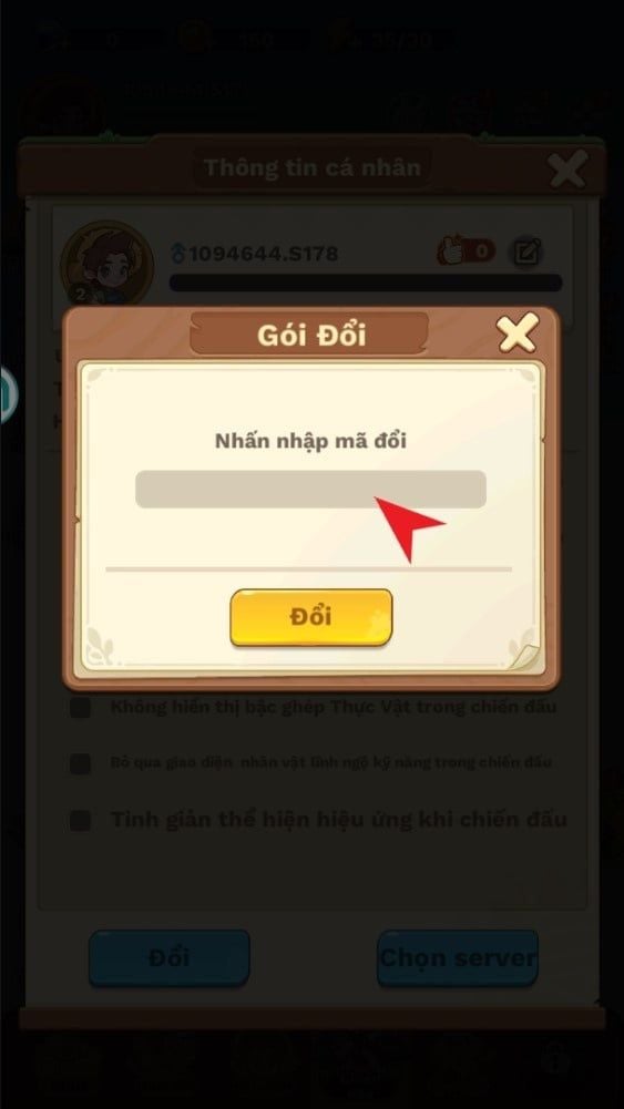 Cách nhập code Chiến Tuyến Hướng Dương - GEARVN