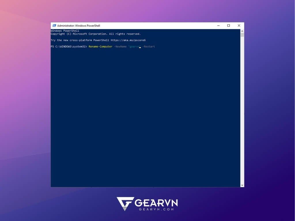 Đổi tên máy tính Windows bằng PowerShell - GEARVN
