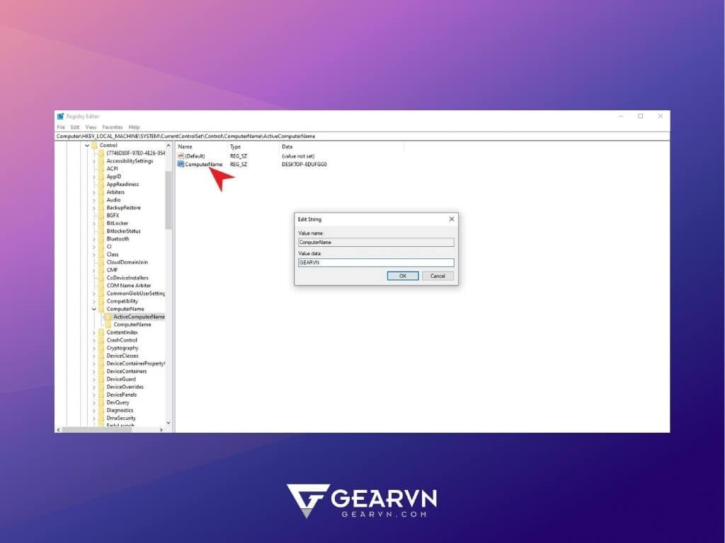 Đổi tên máy tính Windows bằng Registry - GEARVN