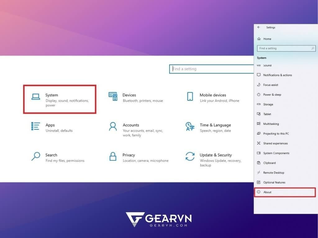 Đổi tên máy tính Windows bằng Settings (Cài đặt) - GEARVN