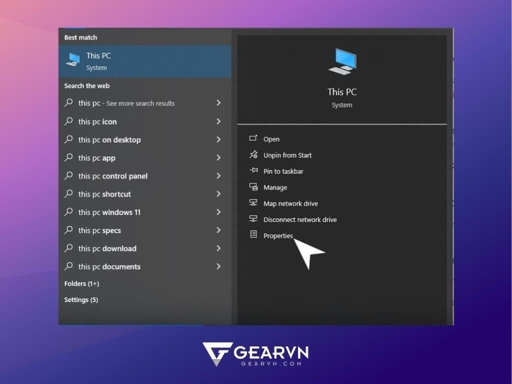 Đổi tên máy tính Windows bằng properties của This PC - GEARVN