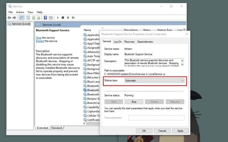 Tại mục Startup type, hãy chọn Automatic