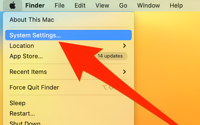 Chọn&nbsp;System Settings