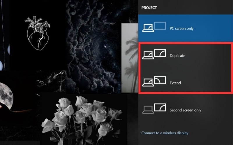 Chọn chế độ Duplicate hoặc Extend để khắc phục tivi Samsung&nbsp;không nhận tín hiệu từ laptop
