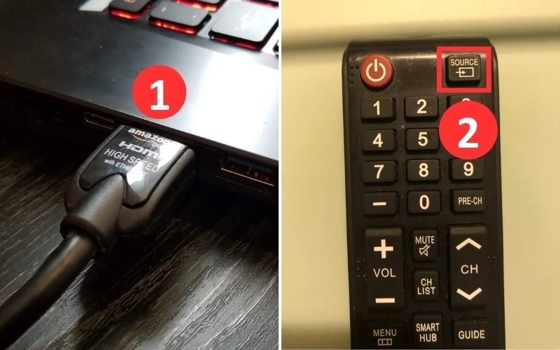 Kết&nbsp;nối laptop với tivi Samsung bằng cáp HDMI truyền thống