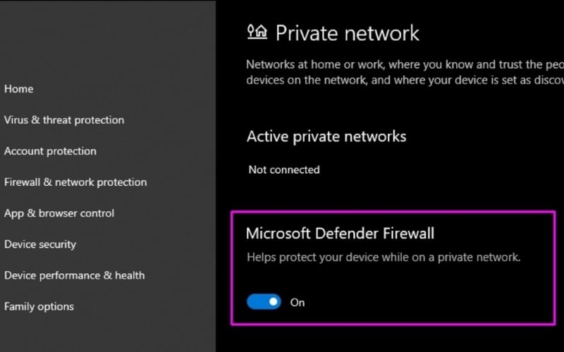 Hãy thử tạm thời vô hiệu hóa tường lửa của Windows