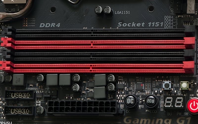 Khe RAM là điểm kết nối truyền dữ liệu giữa bộ nhớ và CPU