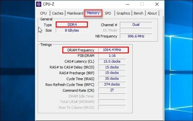 Kiểm tra chuẩn RAM và bus RAM bằng phần mềm CPU-Z