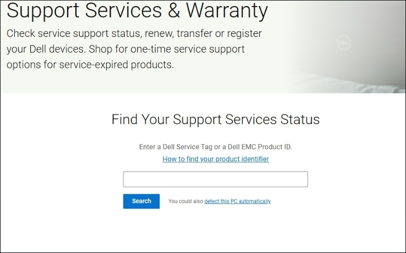 Hãy nhập Service Tag bạn vừa tìm được vào ô này