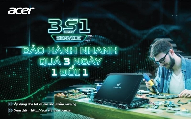 3S1 là chính sách bảo hành nhanh của Acer