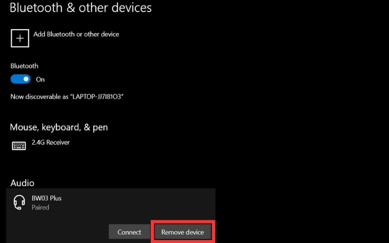 Xóa thiết bị và thực hiện ghép nối lại