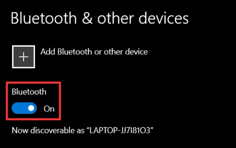 Thiết lập chế độ hiển thị discovery mode
