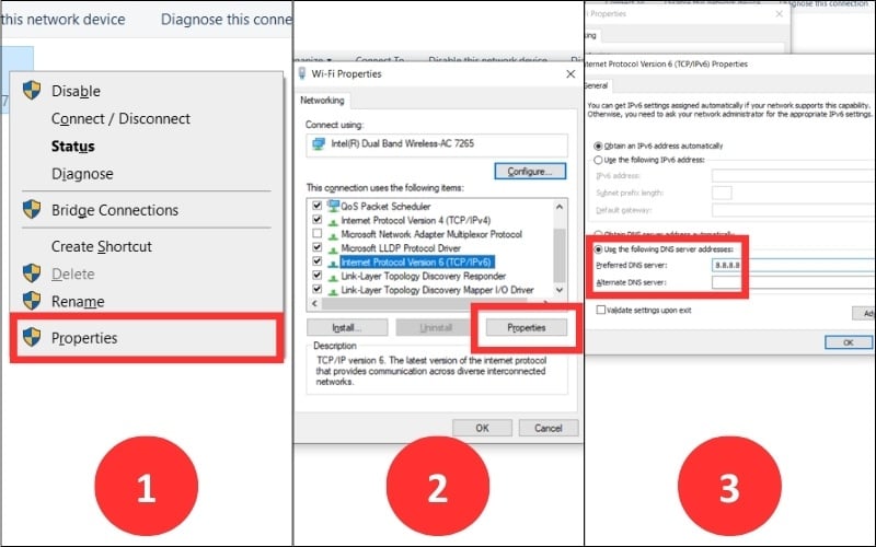 Thiết lập địa chỉ IP động và DNS Google