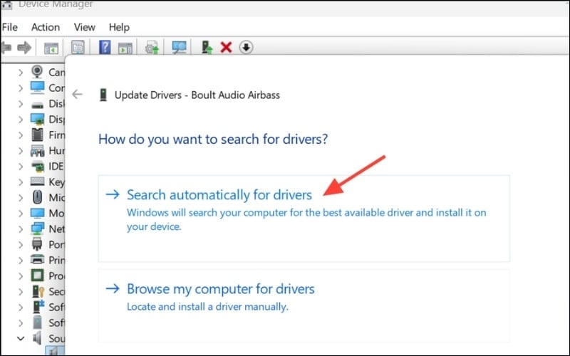 Chọn Search automatically for drivers