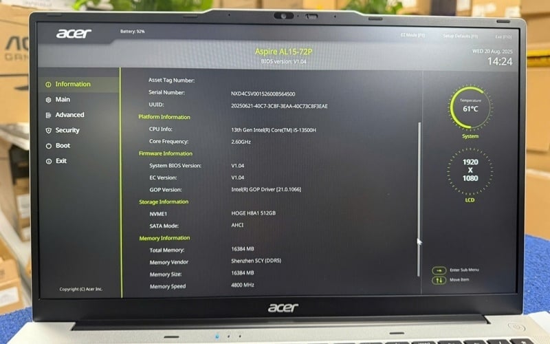 Kiểm tra thông số kỹ thuật giúp xác định sức mạnh hệ thống
