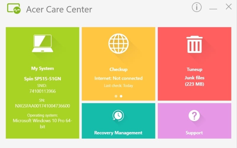 Acer Care Center giúp người dùng phổ thông kiểm soát tình trạng máy một cách đơn giản