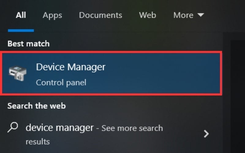 Nhấn chuột phải vào nút Start, chọn Device Manager.