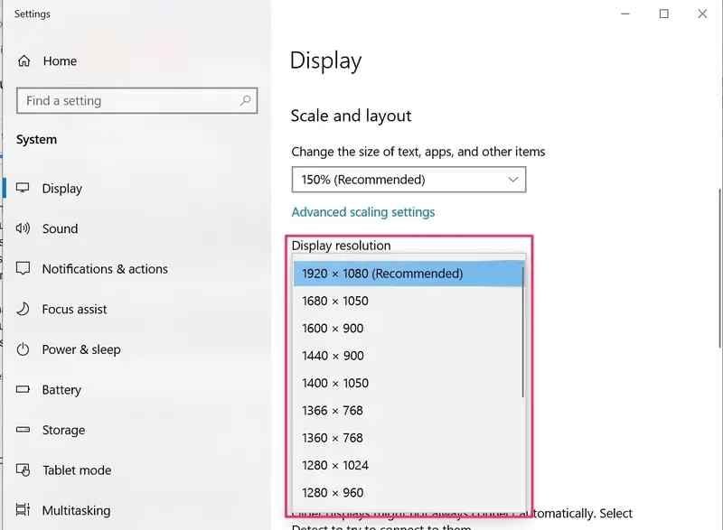 Tối ưu hóa độ phân giải màn hình (Display Resolution)