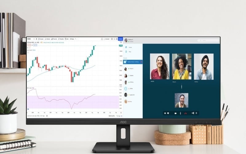 Màn hình rộng cho phép mở đồng thời các phần mềm