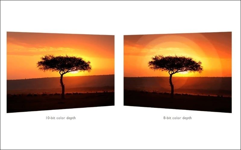 Màn hình 10-bit cho màu chính xác, giữ chi tiết vùng sáng và tối tốt hơn