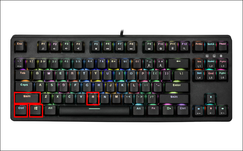 Nhấn tổ hợp phím Win + Ctrl + Shift + B