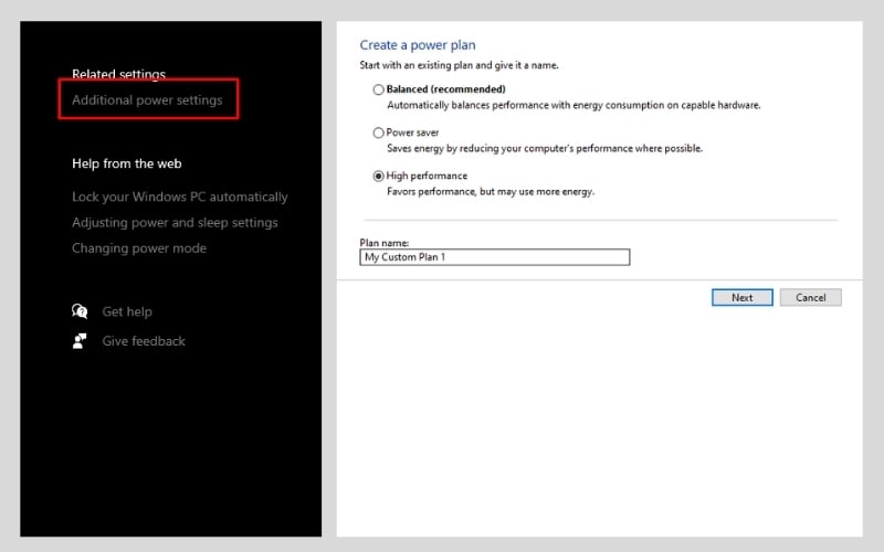 Thiết lập chế độ hiệu năng cao trong Windows