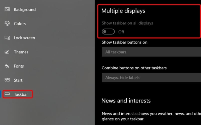 Tùy chỉnh hiển thị trên từng màn hình