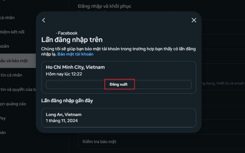 Nhấn nút Đăng xuất và xác nhận