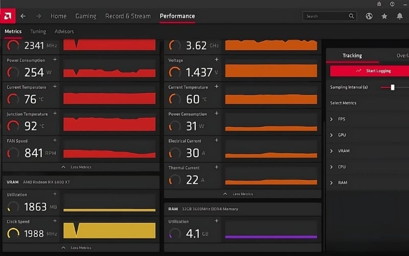 Chuyển đến tab Performance (Hiệu suất) > Metrics (Số liệu)
