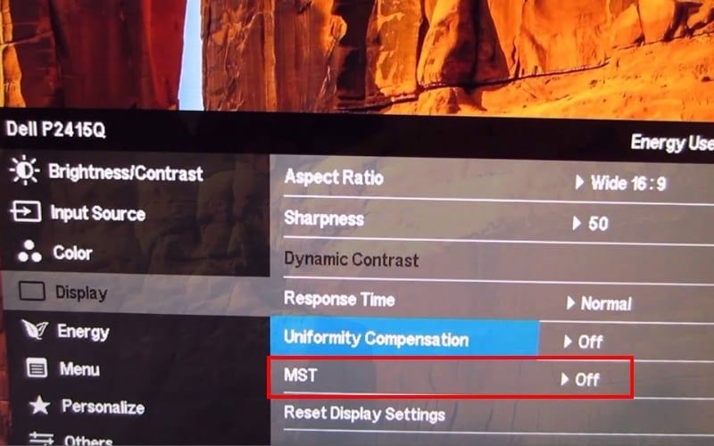 Tắt mục MST trong menu&nbsp;OSD