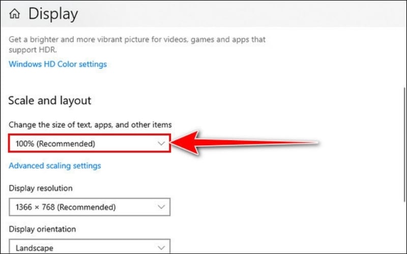 Điều chỉnh tỷ lệ cho từng màn hình riêng biệt để tạo sự đồng bộ