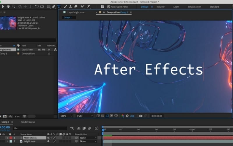 After Effects cần nhiều RAM để render toàn bộ các khung hình vào bộ nhớ để xem trước